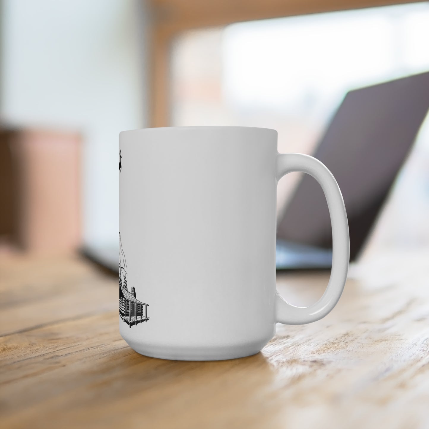 Holiday Coffee Mug 15oz Black & White