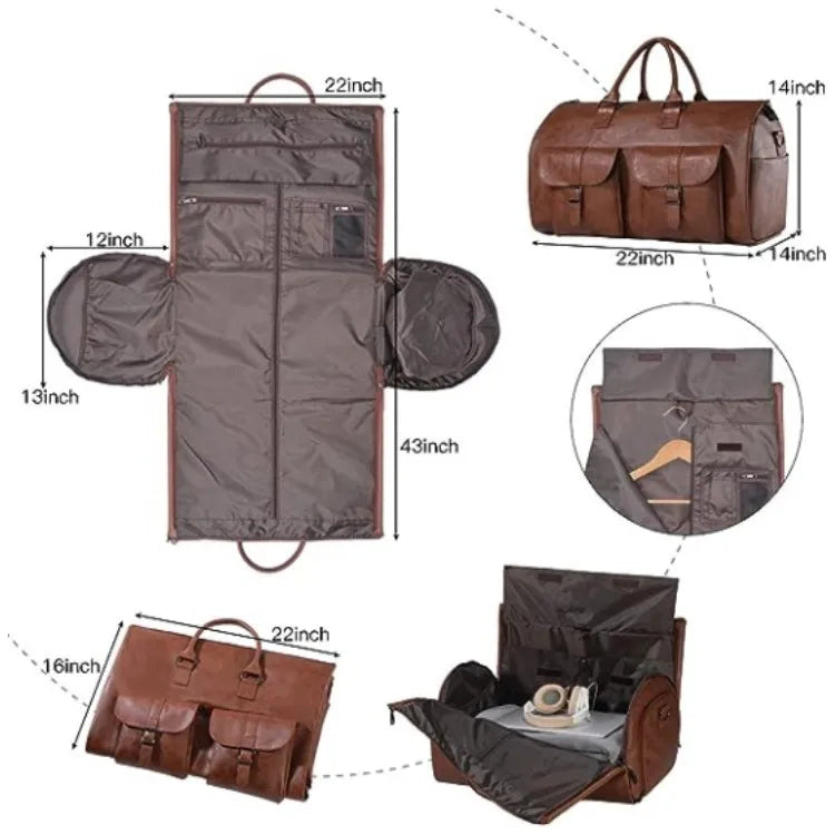 Luxury Waterproof Foldable PU Leather Travel Bag