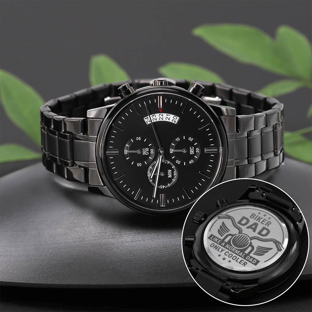 Biker Dad Engraved Watch