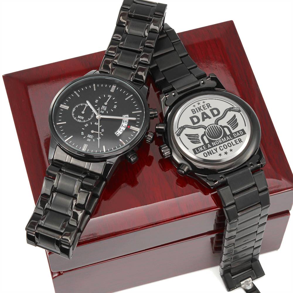 Biker Dad Engraved Watch