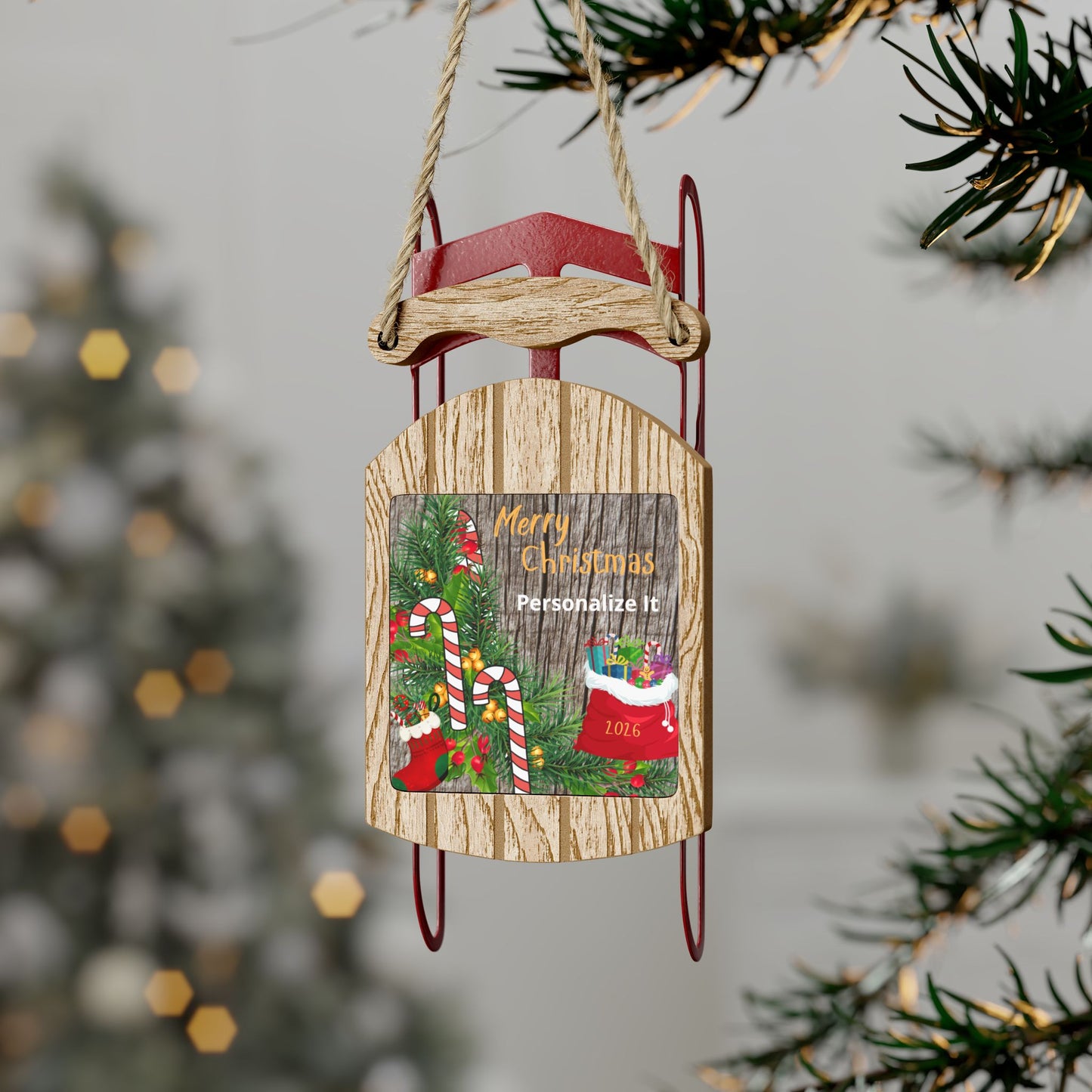 Personlized Christmas Sled Ornaments