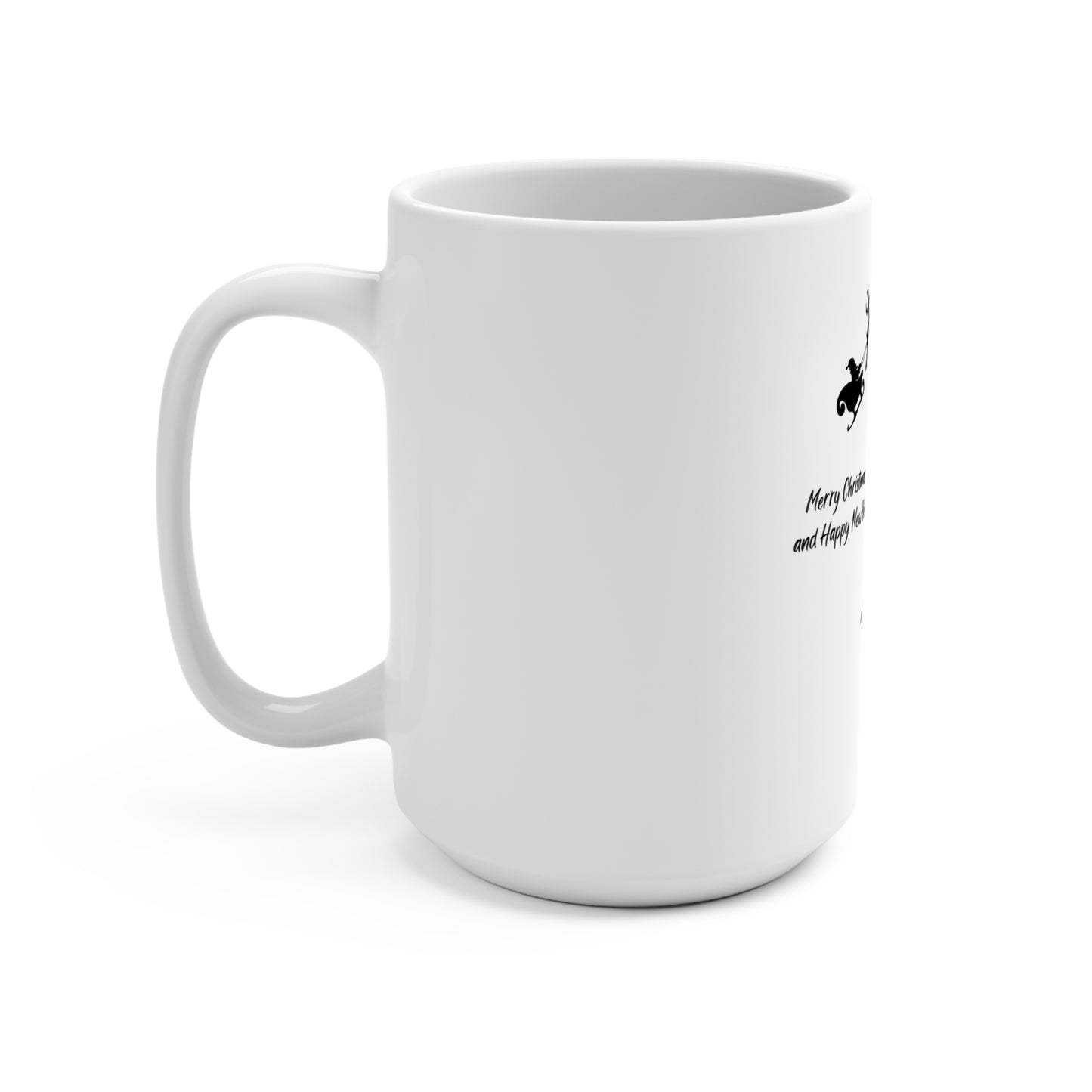 Holiday Coffee Mug 15oz Black & White