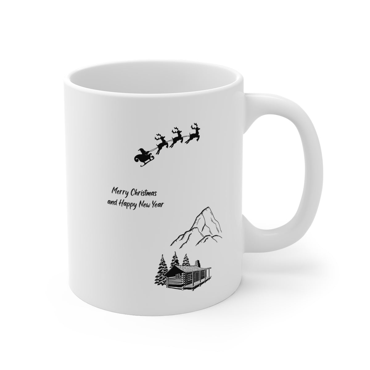 Reindeers and Santa Holiday Mug 11oz