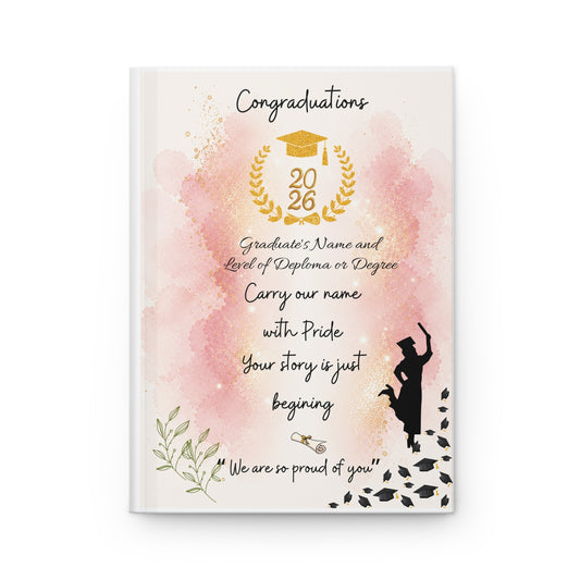Personalized Graduation Hardcover Journal 2026, Graduation Gift