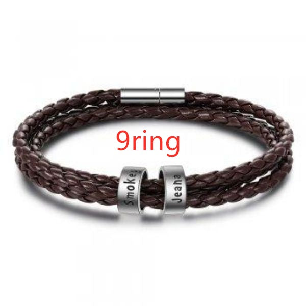 Personalized Braided Genuine Leather Bracelet