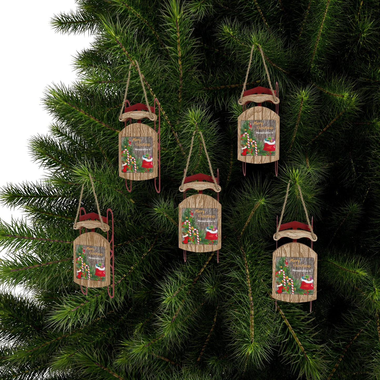 Personlized Christmas Sled Ornaments