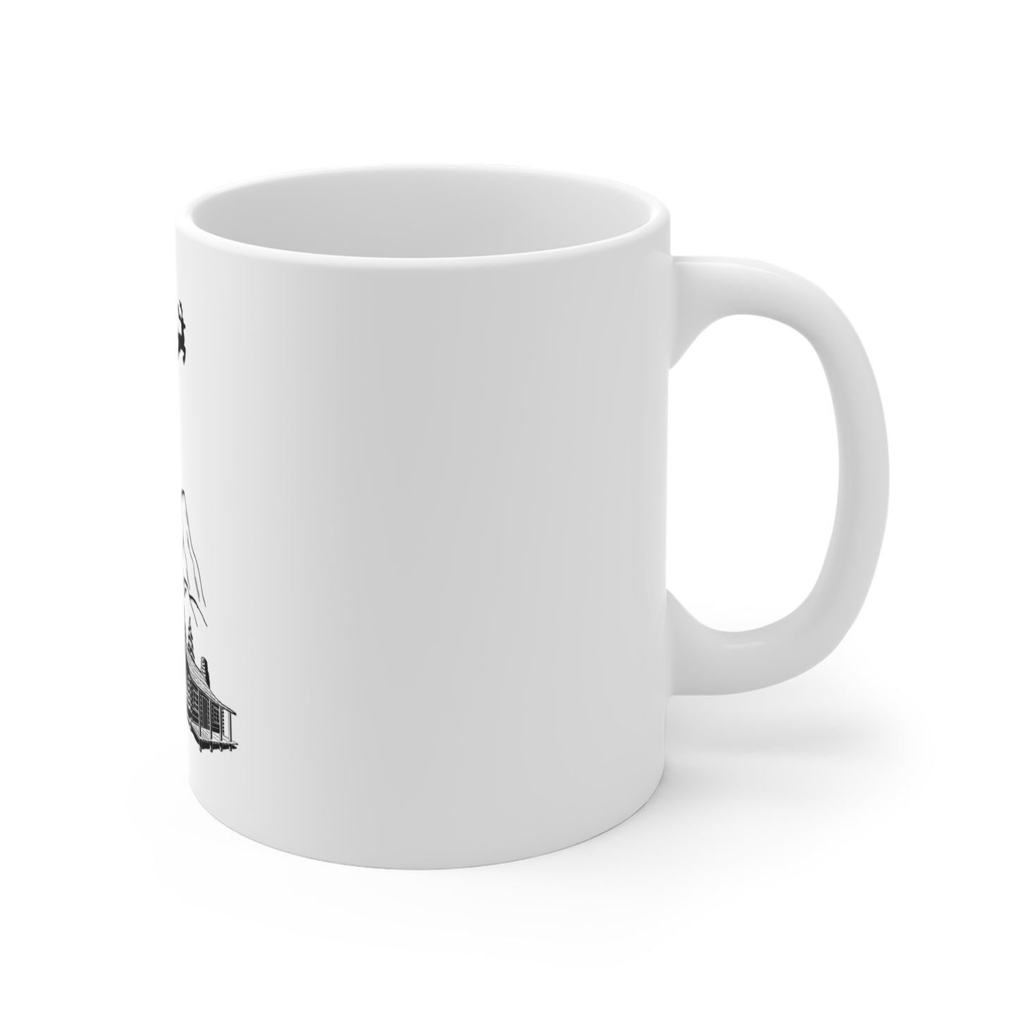 Reindeers and Santa Holiday Mug 11oz