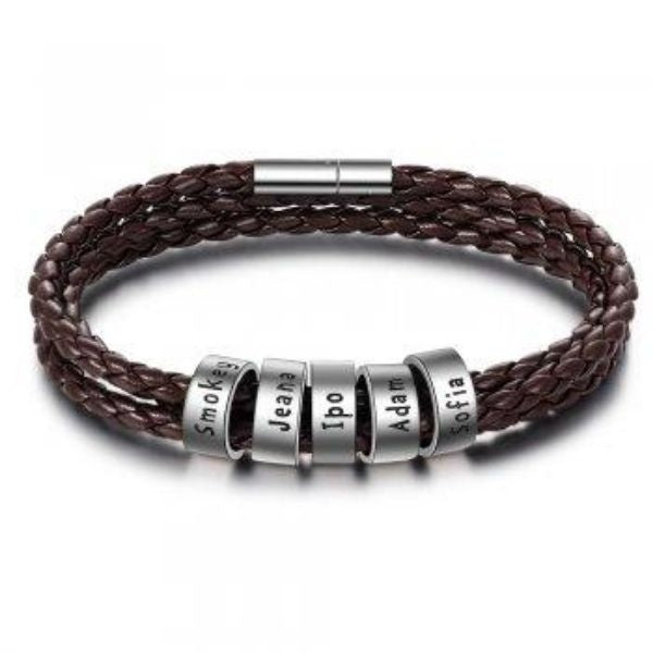 Personalized Braided Genuine Leather Bracelet