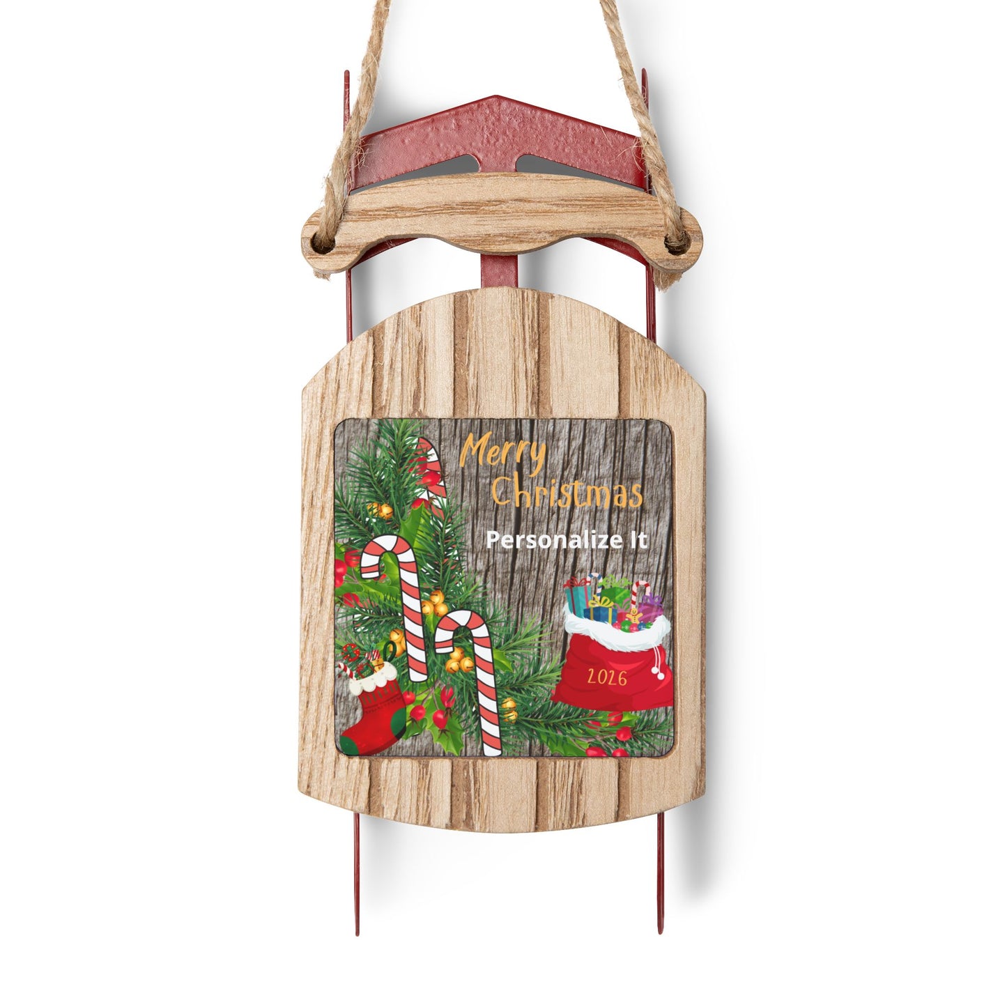 Personlized Christmas Sled Ornaments