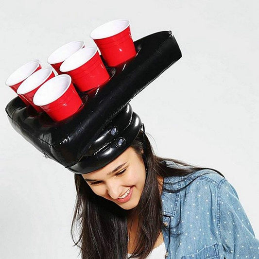 Inflatable Ping Pong Cup Hat Rings Toss Game