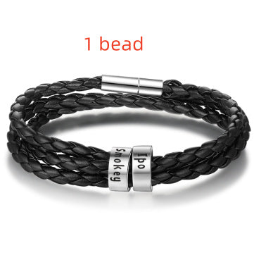 Personalized Braided Genuine Leather Bracelet