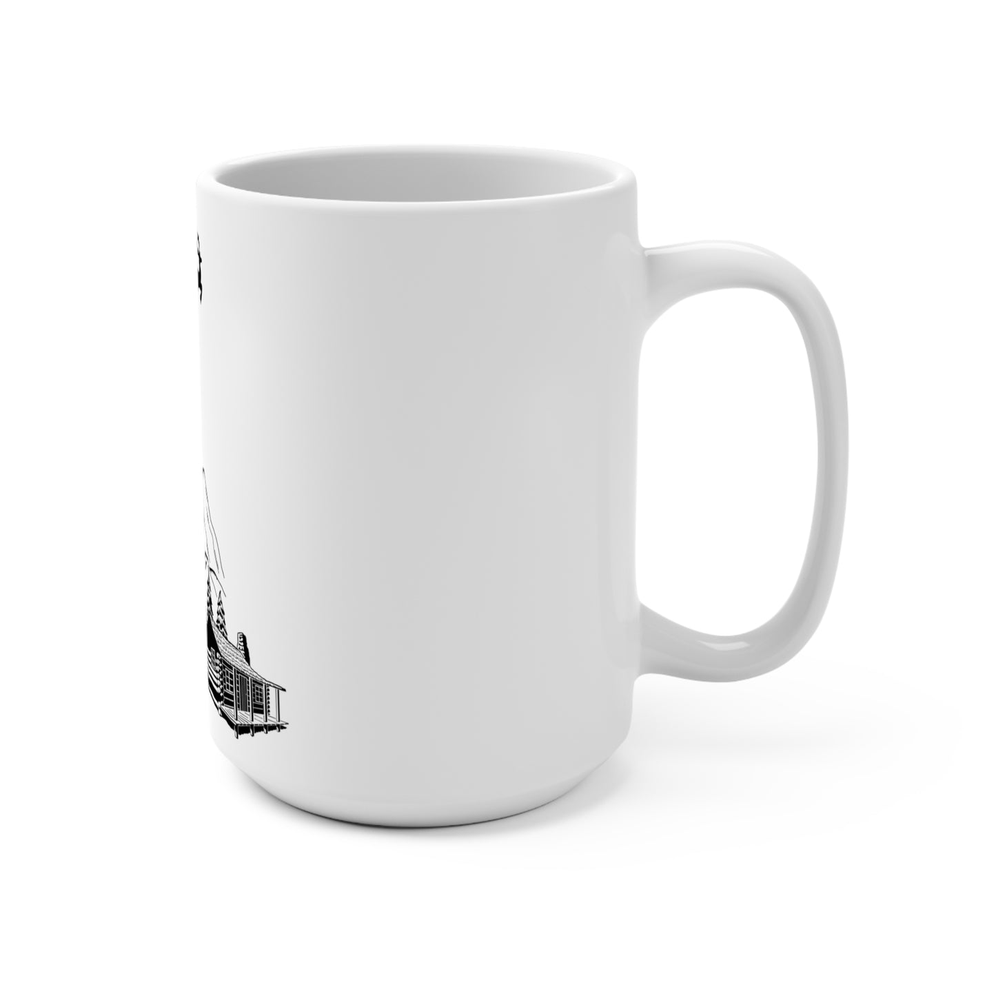 Holiday Coffee Mug 15oz Black & White