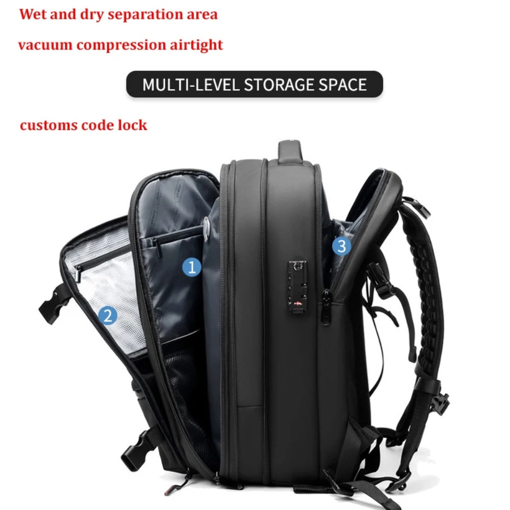 Expanable Travel Business Backpacks  Laptop With Valve Vacuum Compression
