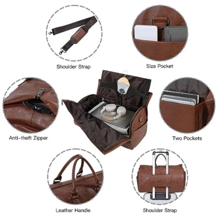 Luxury Waterproof Foldable PU Leather Travel Bag