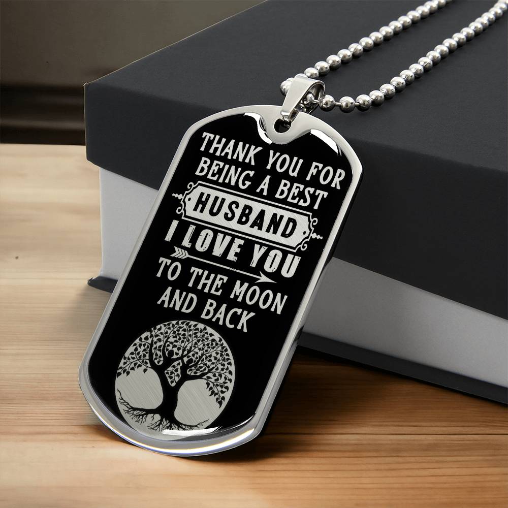 To the Moon and Back Dog Tag