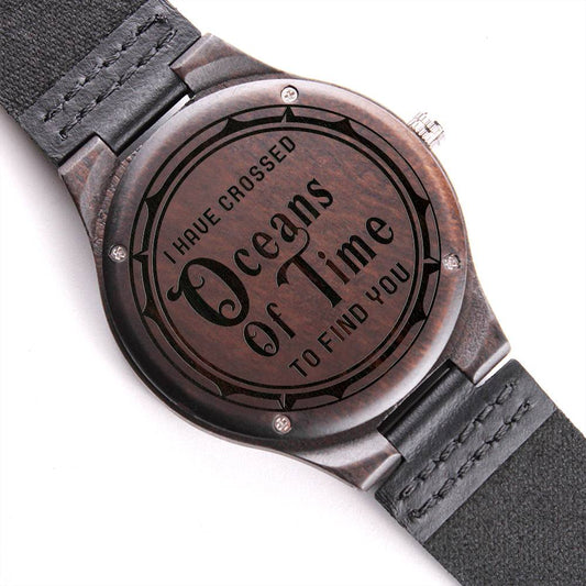 Oceans of Time Engraved Wood Watch