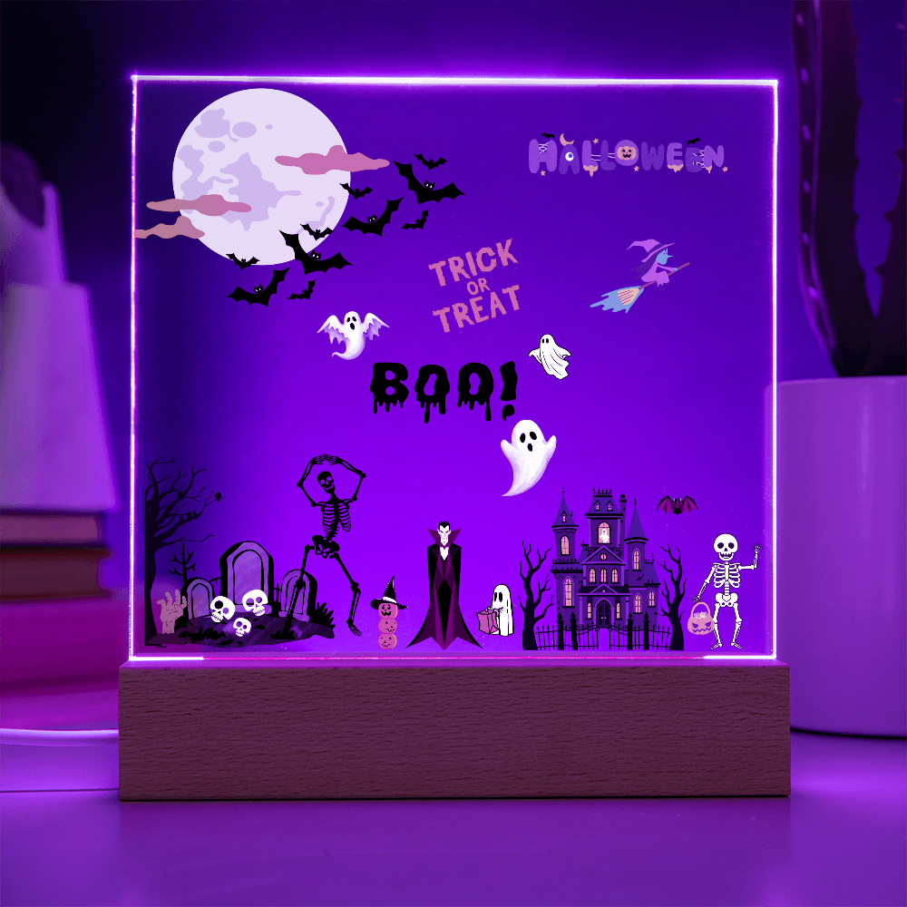 Acrylic Square Halloween Night Light