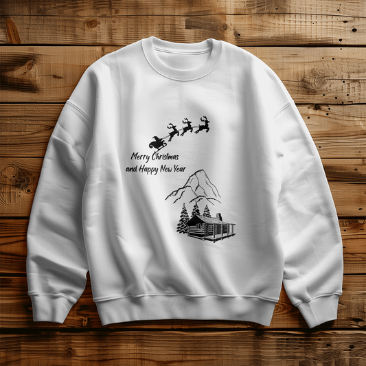 Merry Christmas Happy New Year White Sweatshirt