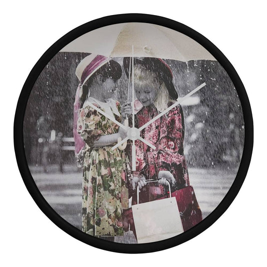 Sisters Wood Frame Wall Clock