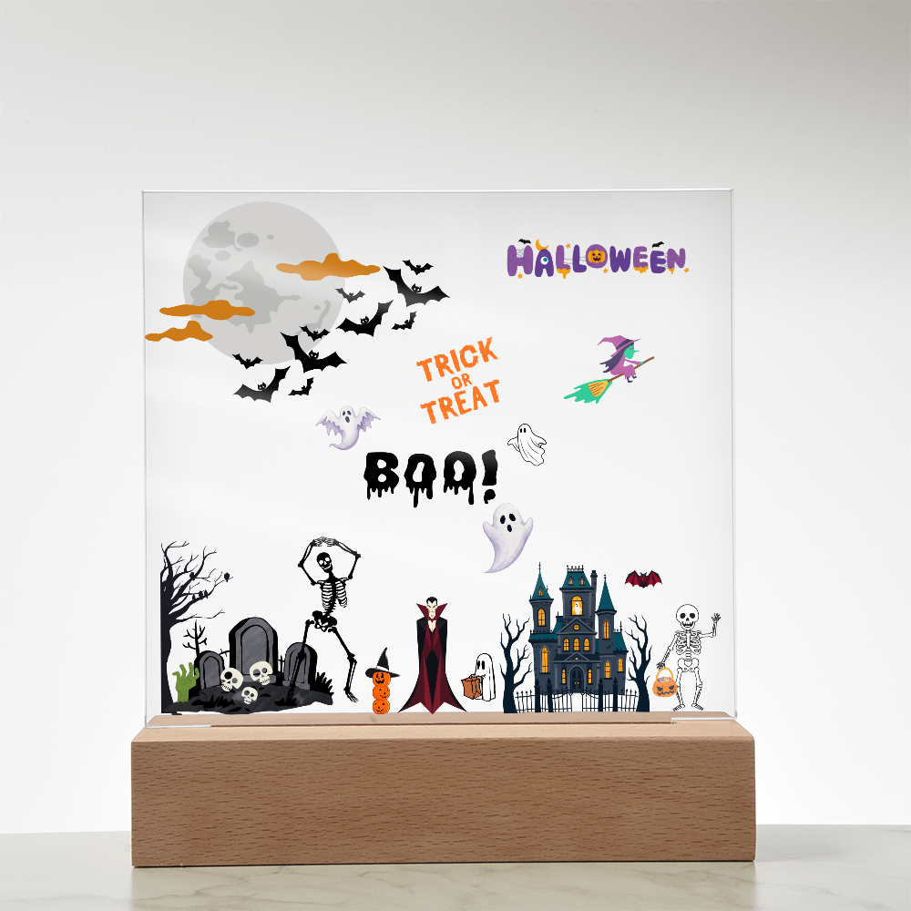 Acrylic Square Halloween Night Light