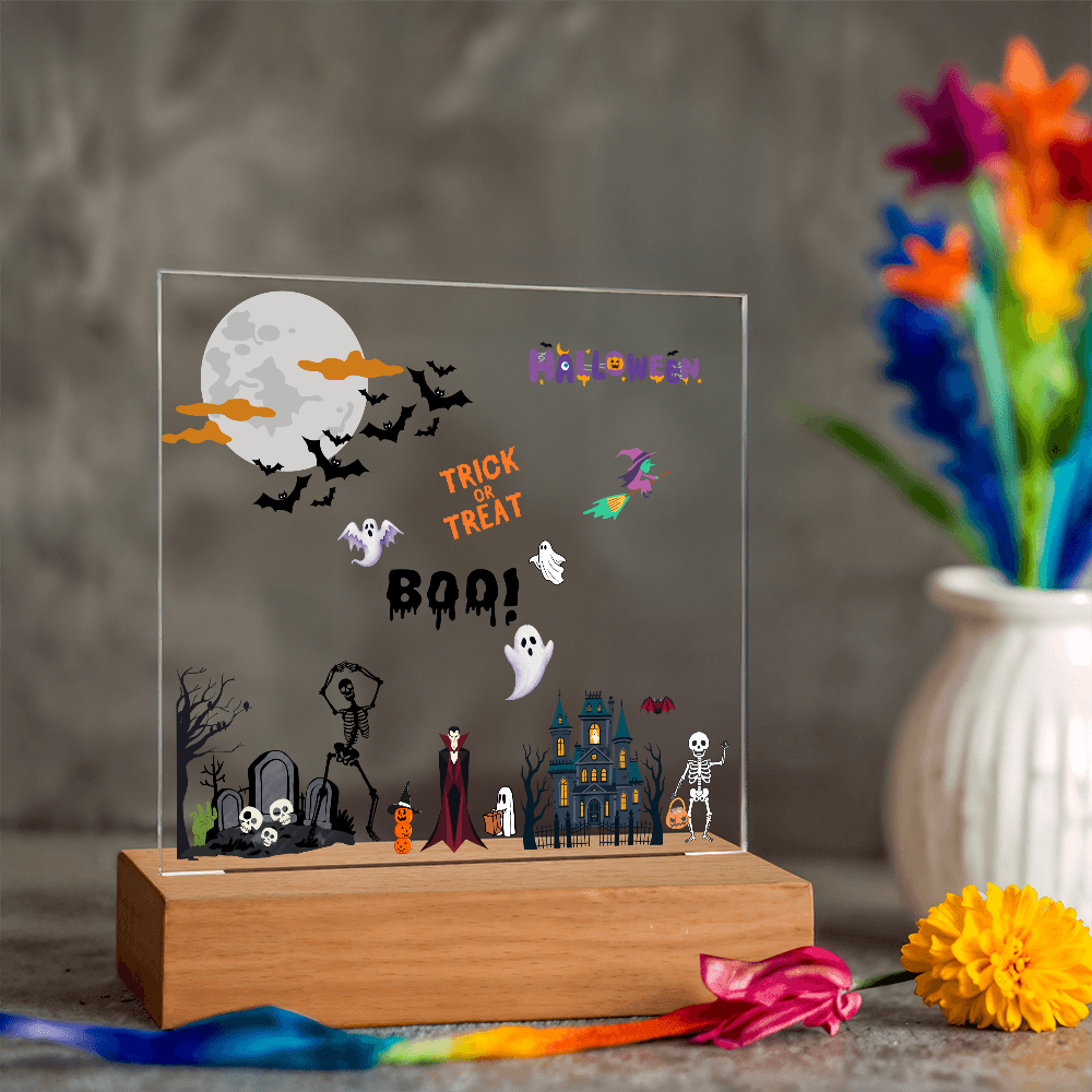 Acrylic Square Halloween Night Light