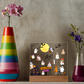 Halloween Party Acrylic LED Night Light Wooen Base Square Plaque