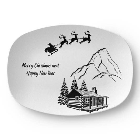 Santa Reindeer Holiday Serving Platter