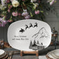 Christmas Platter | Santa & Reindeer Holiday Tray | Merry Christmas Cabin Scene | Festive Holiday Serving Dish