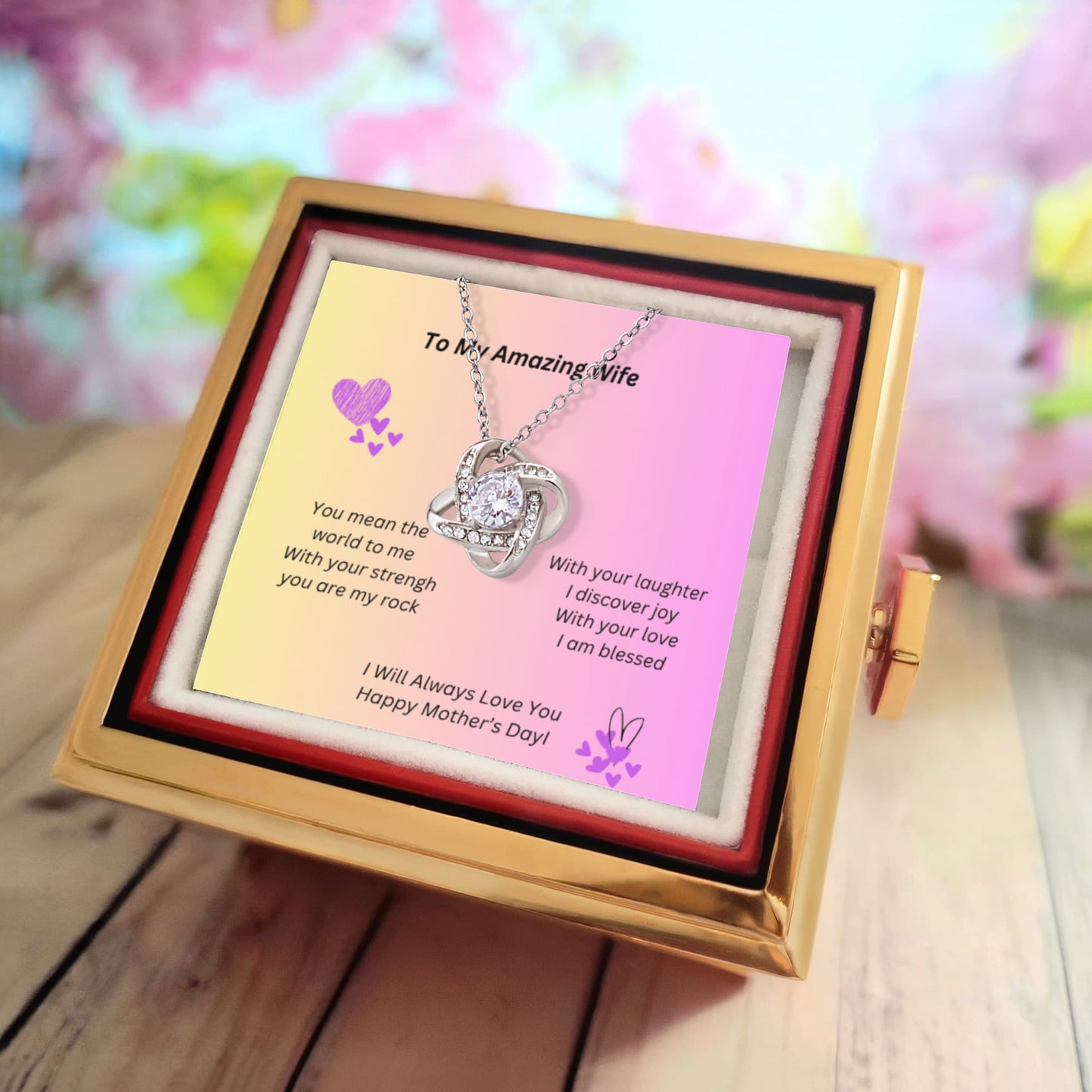 Love Knot Necklace "To My Amazing Wife" With Beautiful Gift Box