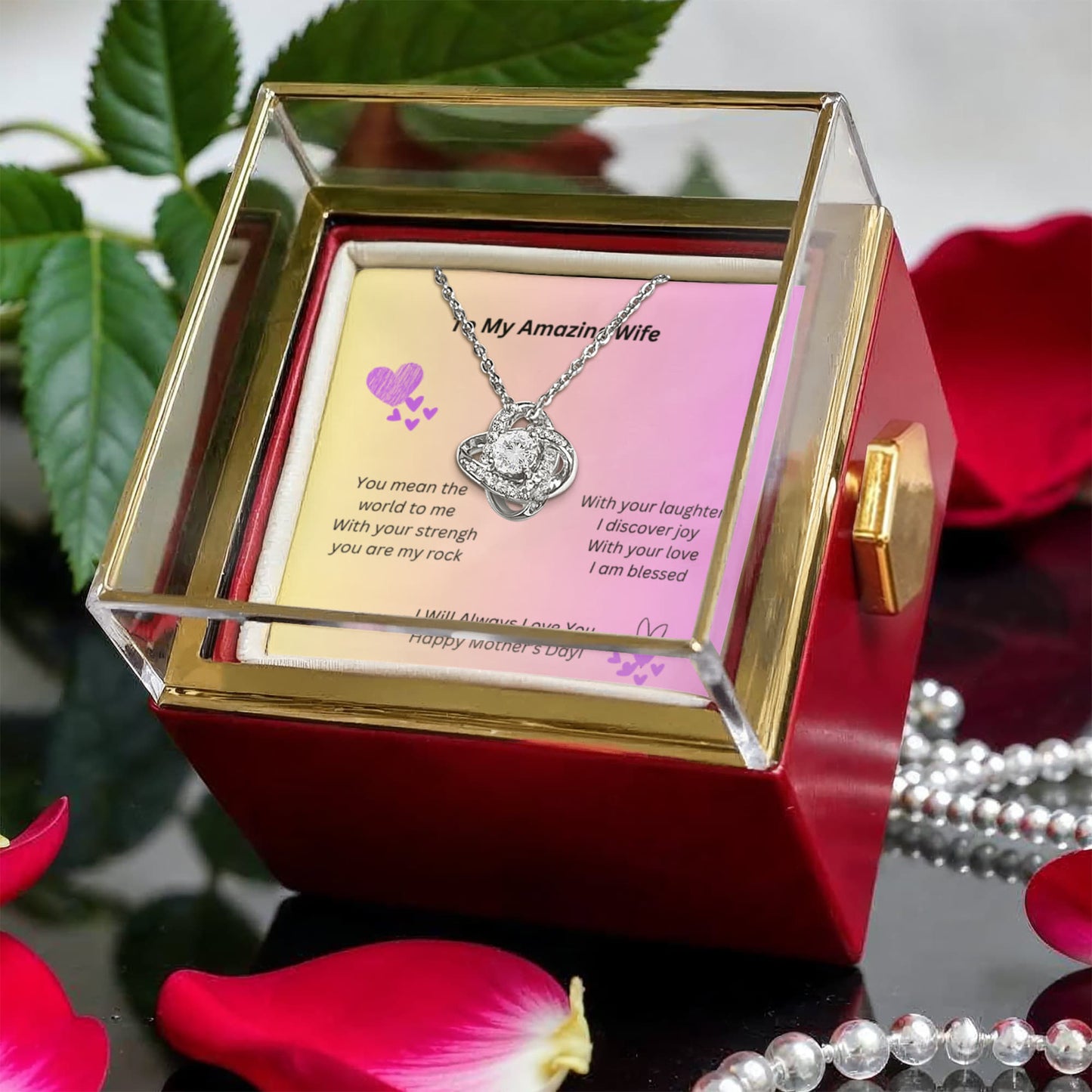 Love Knot Necklace "To My Amazing Wife" With Beautiful Gift Box