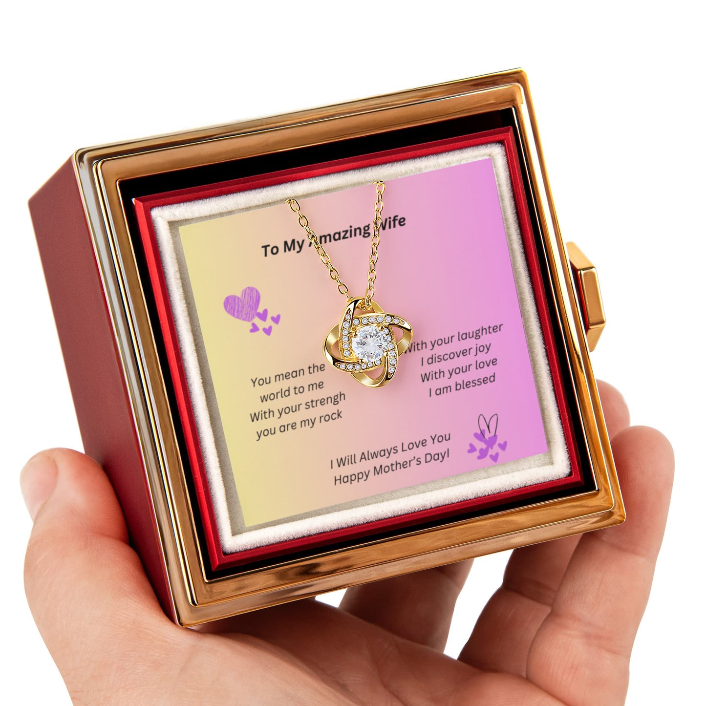 Love Knot Necklace "To My Amazing Wife" With Beautiful Gift Box