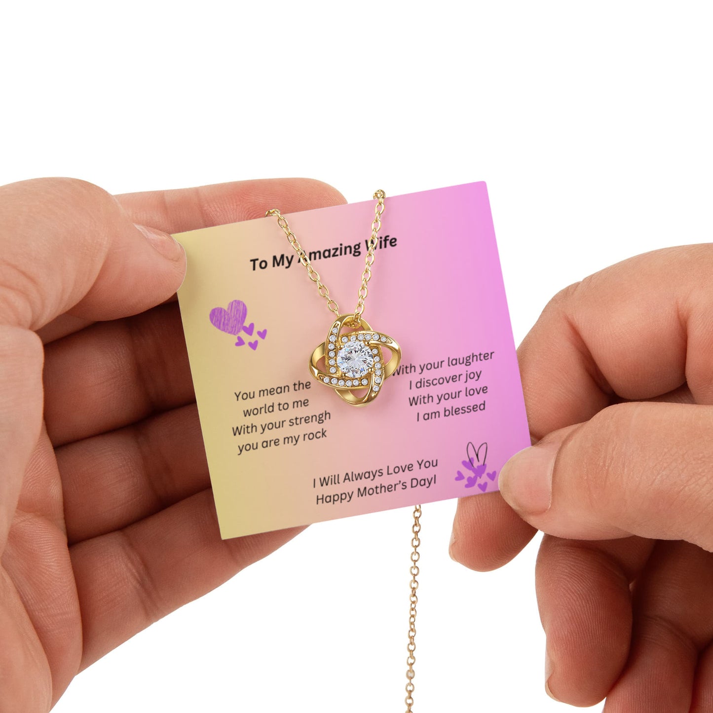 Love Knot Necklace "To My Amazing Wife" With Beautiful Gift Box