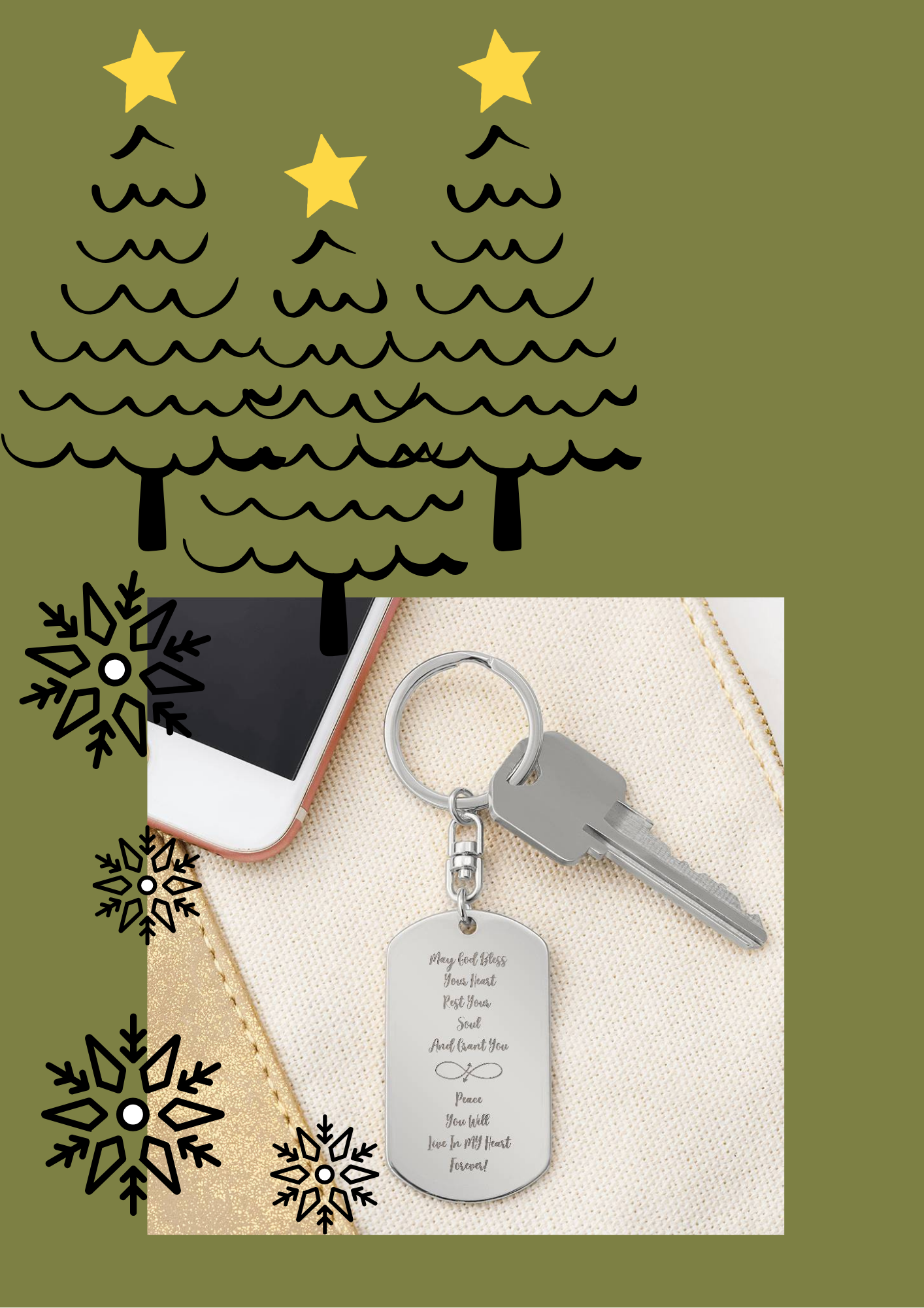Engraved Keychain Forever In My Heart
